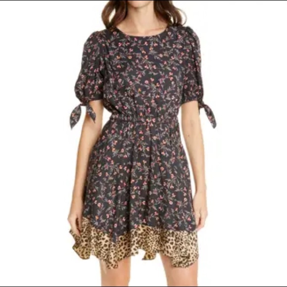 Rebecca Taylor Lia Floral Print Silk Blend Dress